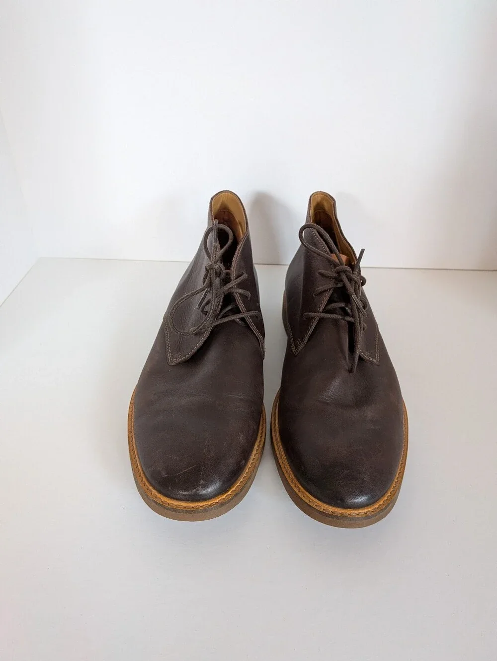 Clarks Men's Atticus Dark Brown Leather Chukka Boots Size 10.5 M